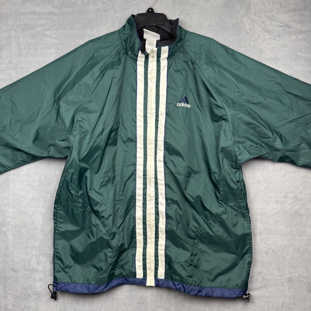 Vintage Adidas‎ Track Jacket Green Men Large Lightweight Sportswear Y2K - Picture 2 of 9